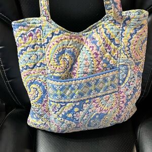 Vera Bradley Quilted Paisley Tote - Blue, Yellow & Purple